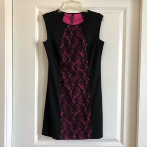 ☀️SALE! NWOT Black/pink lace dress